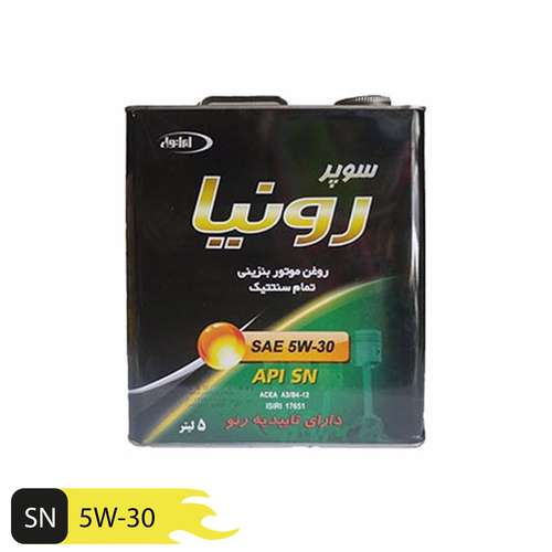 روغن موتور خودرو ایرانول مدل 30-5W حجم 5 لیتر