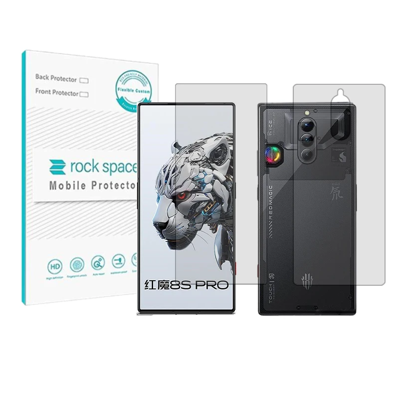 محافظ صفحه نمایش  راک اسپیس مدل HyGEL مناسب برای گوشی موبایل زد تی ای Nubia red magic 8s pro plus به همراه محافظ پشت گوشی