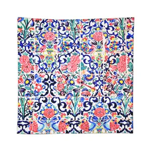 رومیزی مدل مخمل طرح کاشی کد 05