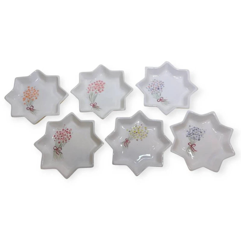 مجموعه ظروف هفت سین 6 پارچه مدل دسته گل