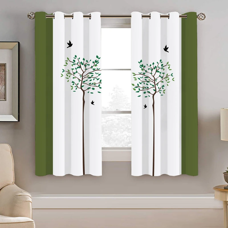 پرده نیروانا طرح درخت و پرنده مدل هازان کد 8394 سایز 140×200 سانتی متر