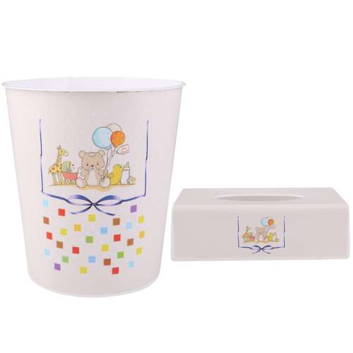 کاور دستمال کاغذی و سطل کودک طرح خرس کد 1186