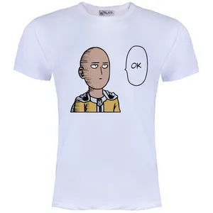 تی شرت آستین کوتاه زنانه مدل ONE PUNCH MAN کد SPW05 رنگ سفید
