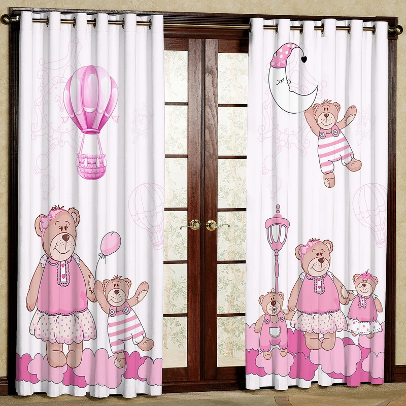 پرده مدل مخمل پانچی طرح کودک کد 4660T2 سایز 200x140 سانتی متر