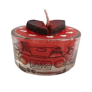 شمع لیوانی مدل عاشقانه نسترن