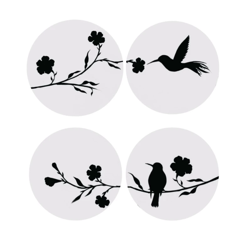 بشقاب دیوارکوب سفالی طرح پرنده کد D483 مجموعه 4 عددی
