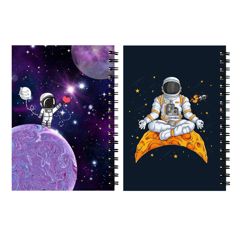 دفتر مشق 60 برگ طرح فضانورد فانتزی کد 48 بسته 2 عددی