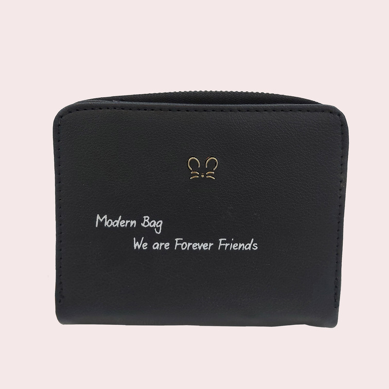کیف پول زنانه مدل زیپ دار طرح گربه ای کد 9-102