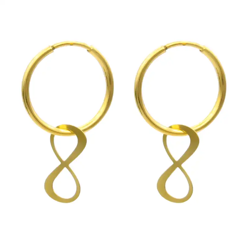 گوشواره طلا 18 عیار زنانه کاپانی مدل بی نهایت کد KE017