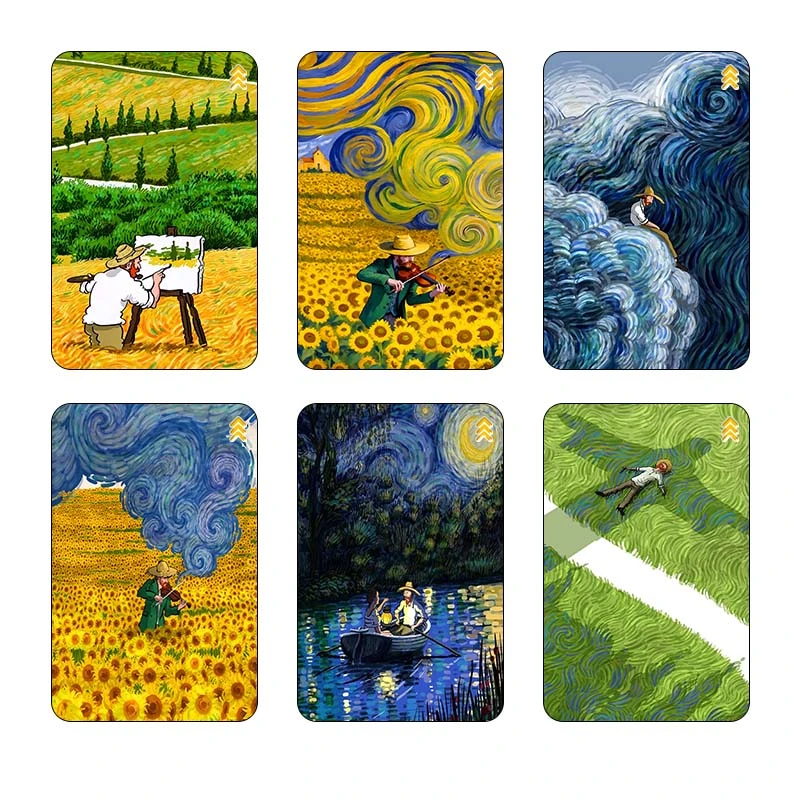 استيکر کارت کارنيکا طرح فانتزی ون‌گوگ Van Gogh Fantasy کد 45525 مجموعه 6 عددی