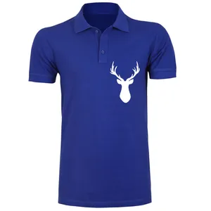 پولوشرت آستین کوتاه مردانه مدل گوزن رنک آبی