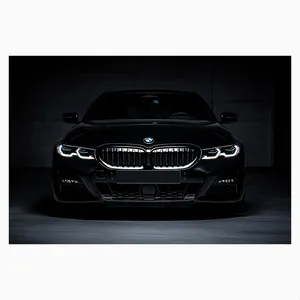 فرش پارچه‌ای مدل فرشینه طرح BMW مشکی براق کد AR3058732