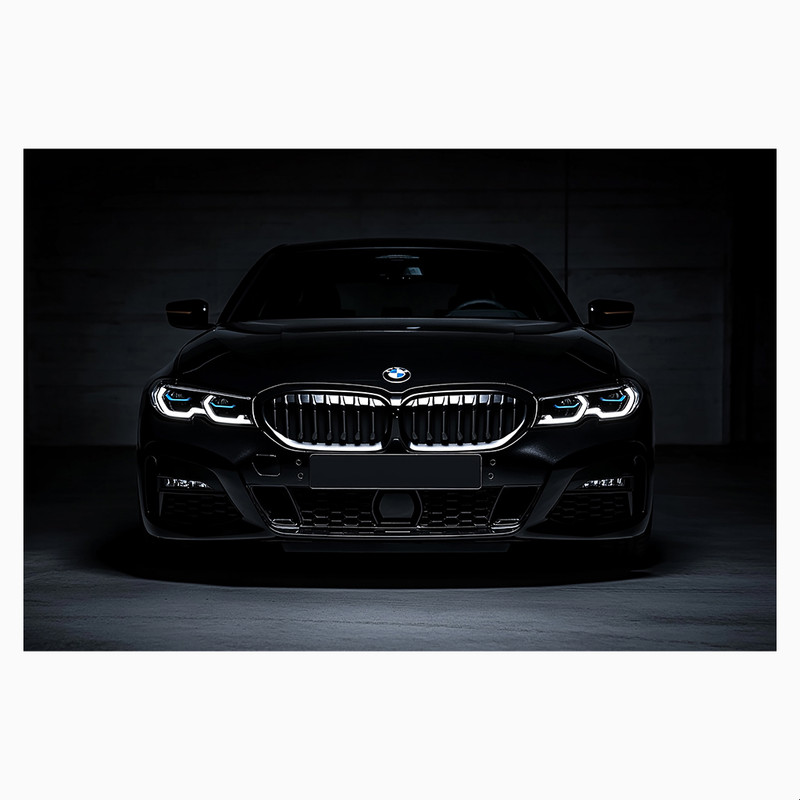 فرش پارچه‌ای مدل فرشینه طرح BMW مشکی براق کد AR3058732