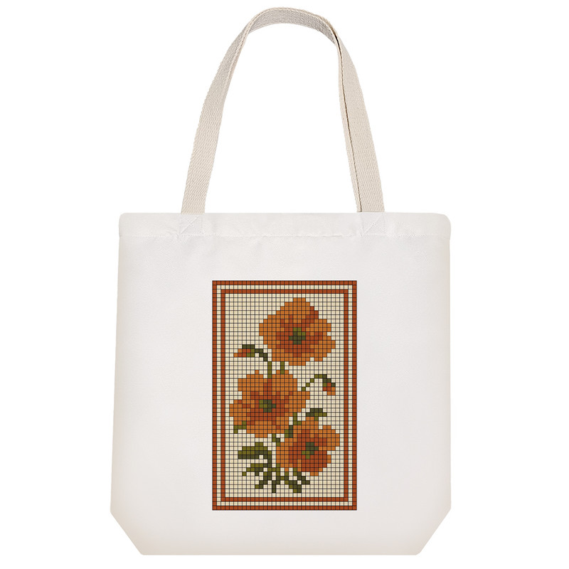 ساک خرید خندالو طرح گل پیکسلی کد 10331