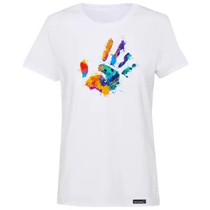 تی شرت آستین کوتاه زنانه 27 مدل Colorful Palm کد MH952