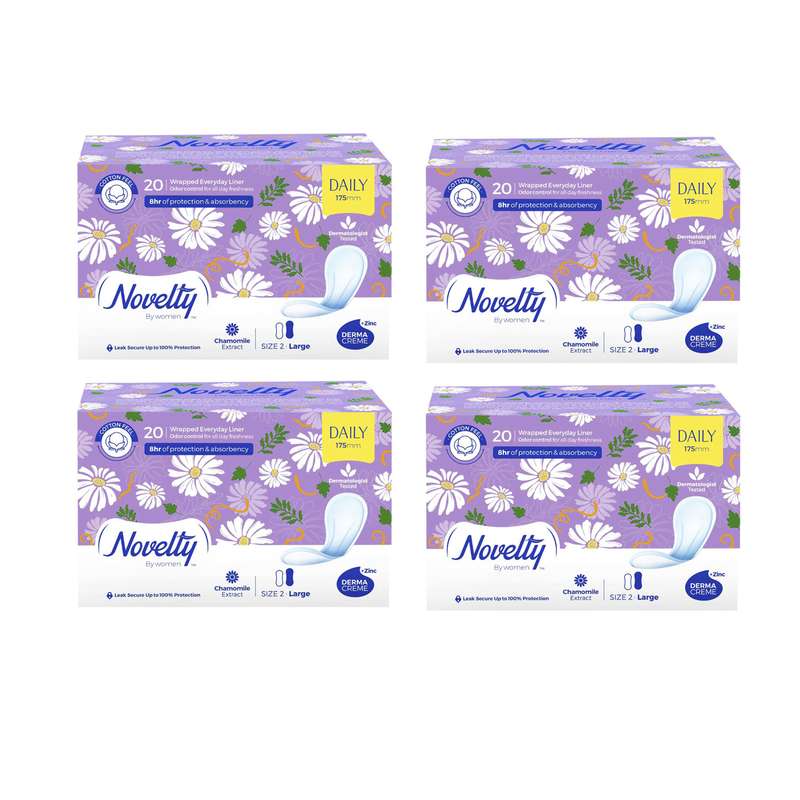 پد بهداشتی روزانه ناولتی مدل COTTON FEEL مجموعه 4 عددی