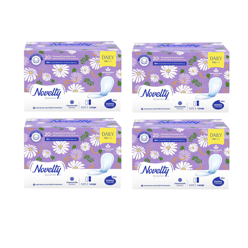 پد بهداشتی روزانه ناولتی مدل COTTON FEEL مجموعه 4 عددی