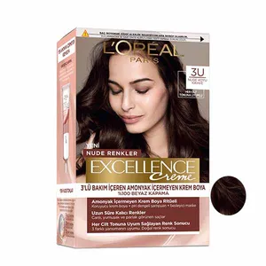 کیت رنگ مو لورآل مدل Excellence شماره 3U حجم 48 میلی لیتر رنگ قهوه ای تیره سرد