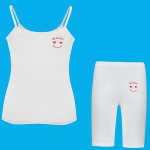 ست تاپ و شلوارک راحتی زنانه مدل BE HAPPY کد A22