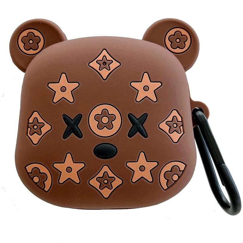 کاور کینگدام مدل Cute Bear مناسب برای کیس هدفون سامسونگ Galaxy Buds Live / Buds Pro / Buds 2 / Buds 2 Pro / Buds FE به همراه گیره
