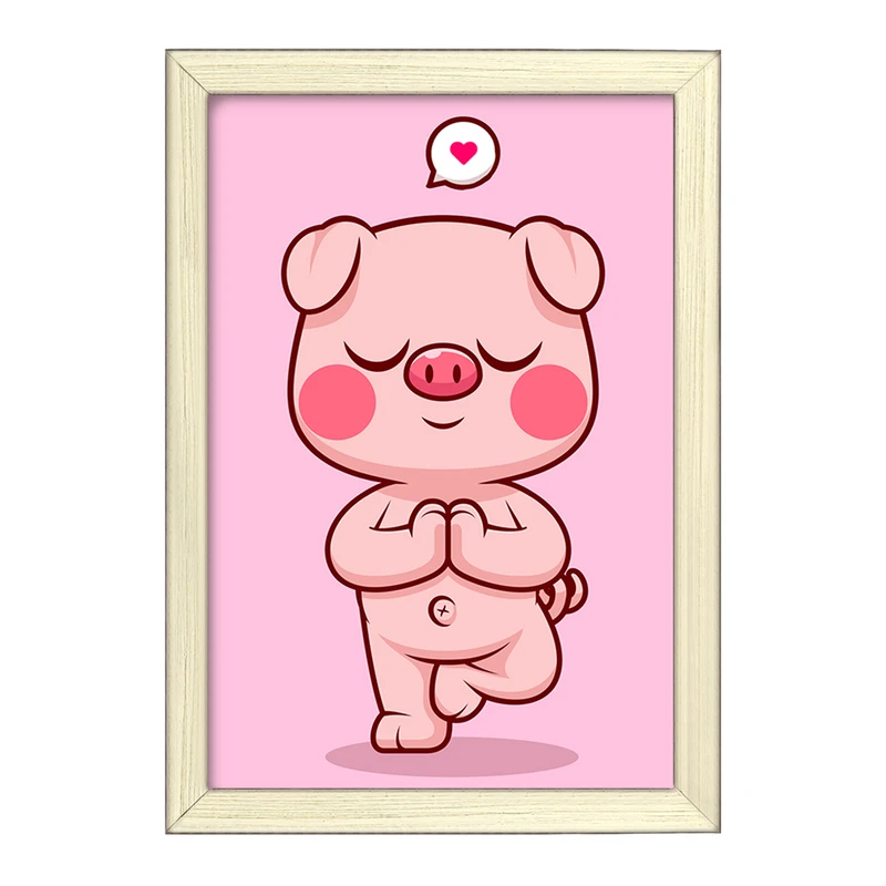 تابلو خندالو طرح حیوانات بامزه خوک کد 29444