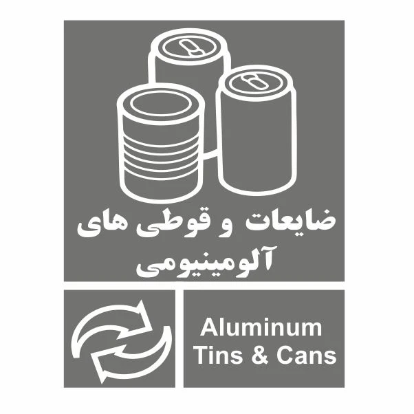 تابلو ایمنی ایمن ساین طرح ضایعات قوطی آلومینیوم کد 2050