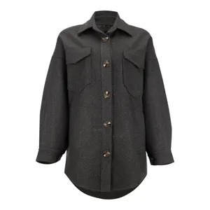 پالتو زنانه سرژه مدل 216561 رنگ دودی