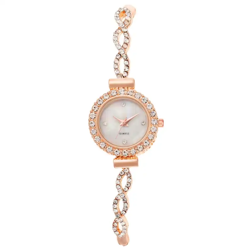 ساعت مچی عقربه ای زنانه مدل دور نگین بند کراواتی کد 3