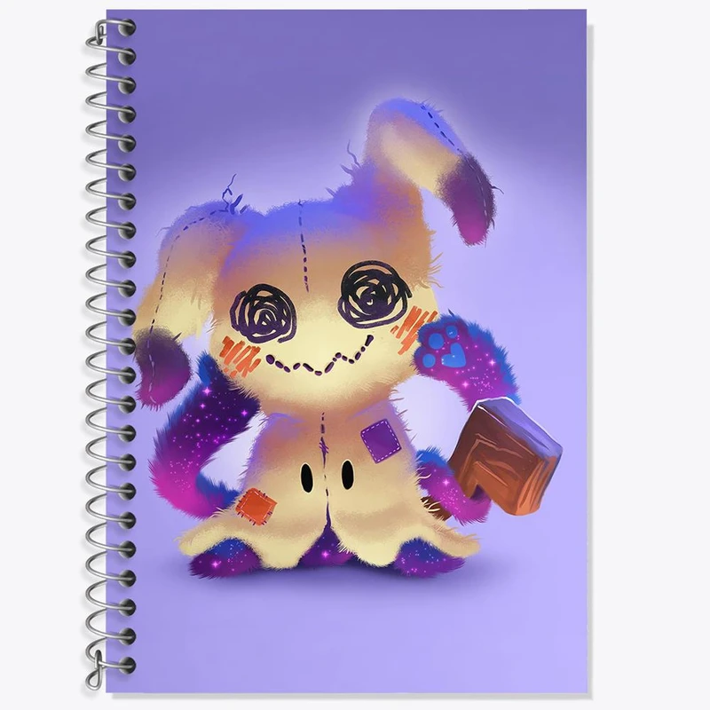 دفتر زبان 50 برگ خندالو مدل سه خط طرح میمیکیو انیمه پوکمون کد 17307