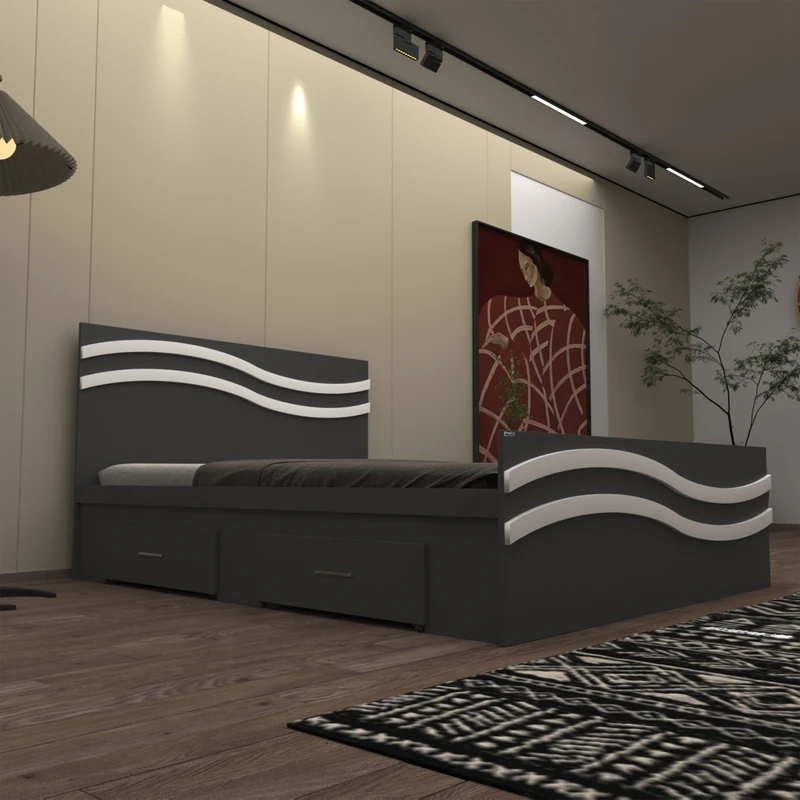  تخت خواب دونفره اعیان مدل FH581 سایز 160x200 سانتی متر