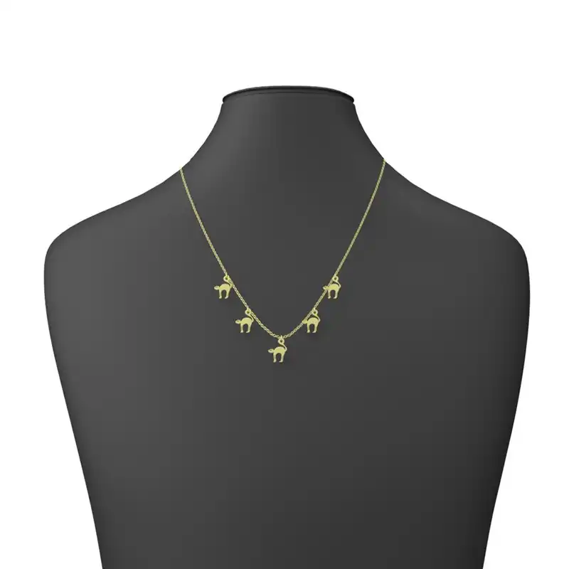 گردنبند طلا 18 عیار زنانه مدوپد مدل گربه کد RNA12561