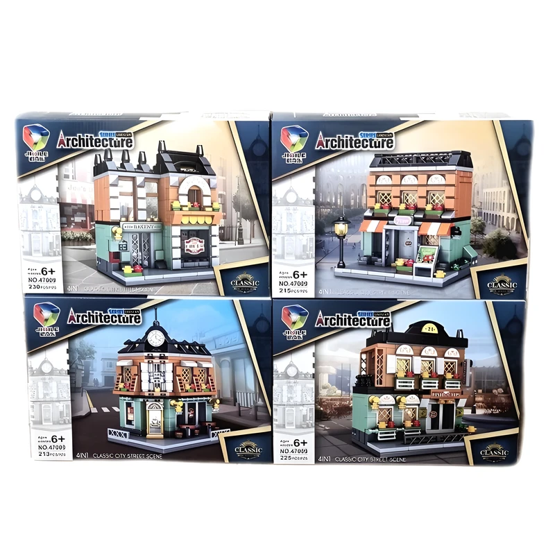 ساختنی 883 تکه مدل ساختمان سازی فروشگاهی کد 47009 مجموعه 4 عددی