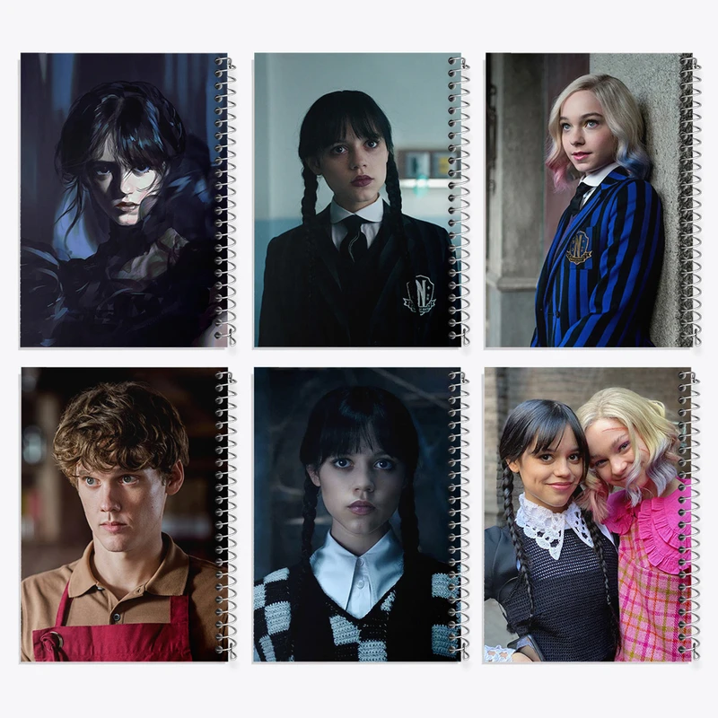 دفتر مشق 50 برگ خندالو طرح ونزدی (Wednesday) کد 722 مجموعه 6 عددی