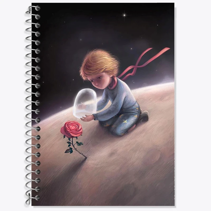 دفتر زبان 50 برگ خندالو مدل سه خط طرح شازده کوچولو کد 25764