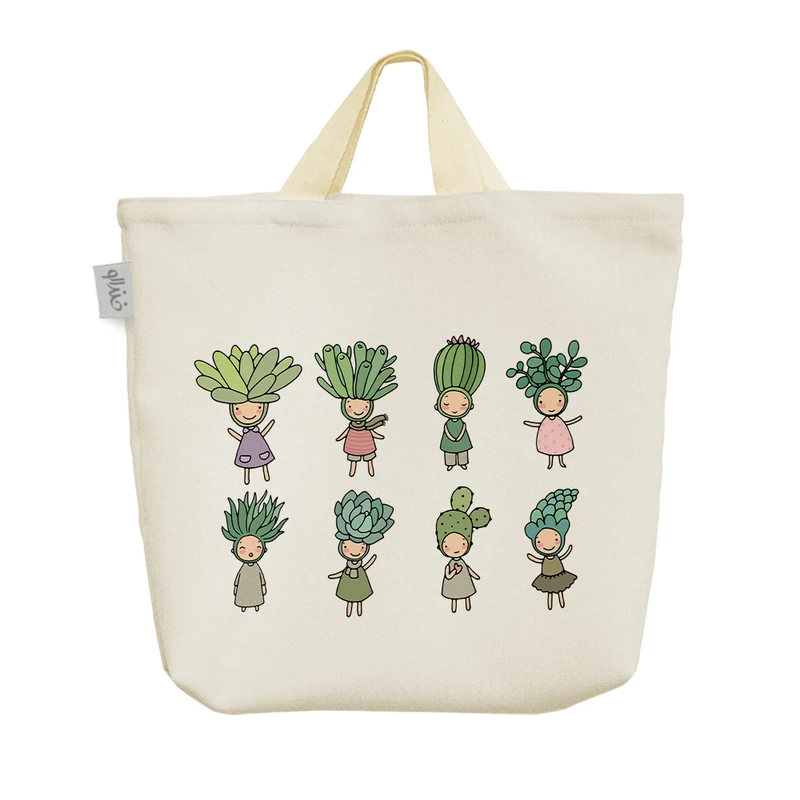 ساک خرید خندالو مدل گل و گیاه بامزه کد H1570