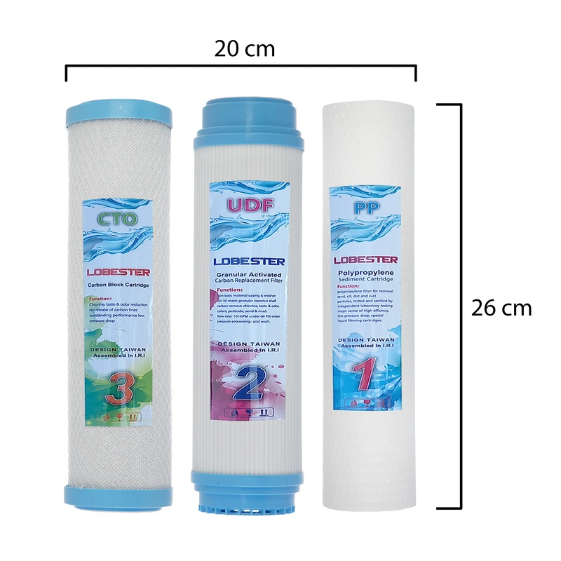 عکس شماره 3 : فیلتر تصفیه آب لابستر مدل c-11 بسته 3 عددی