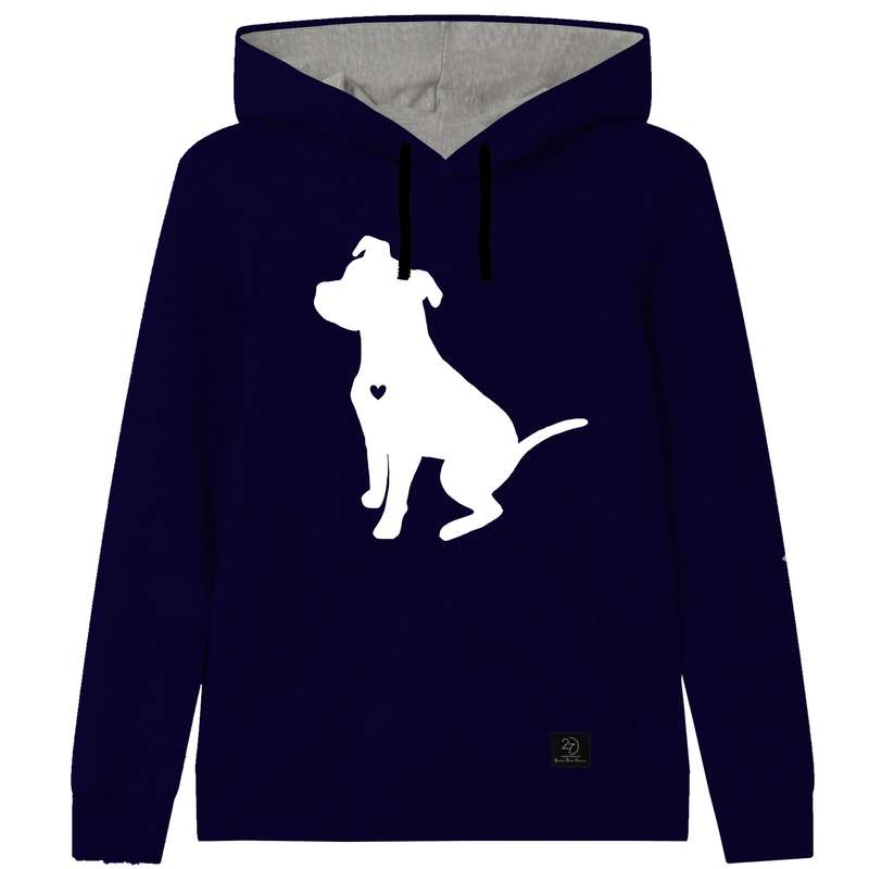 هودی دخترانه 27 مدل سگ کد T06 رنگ سرمه ای