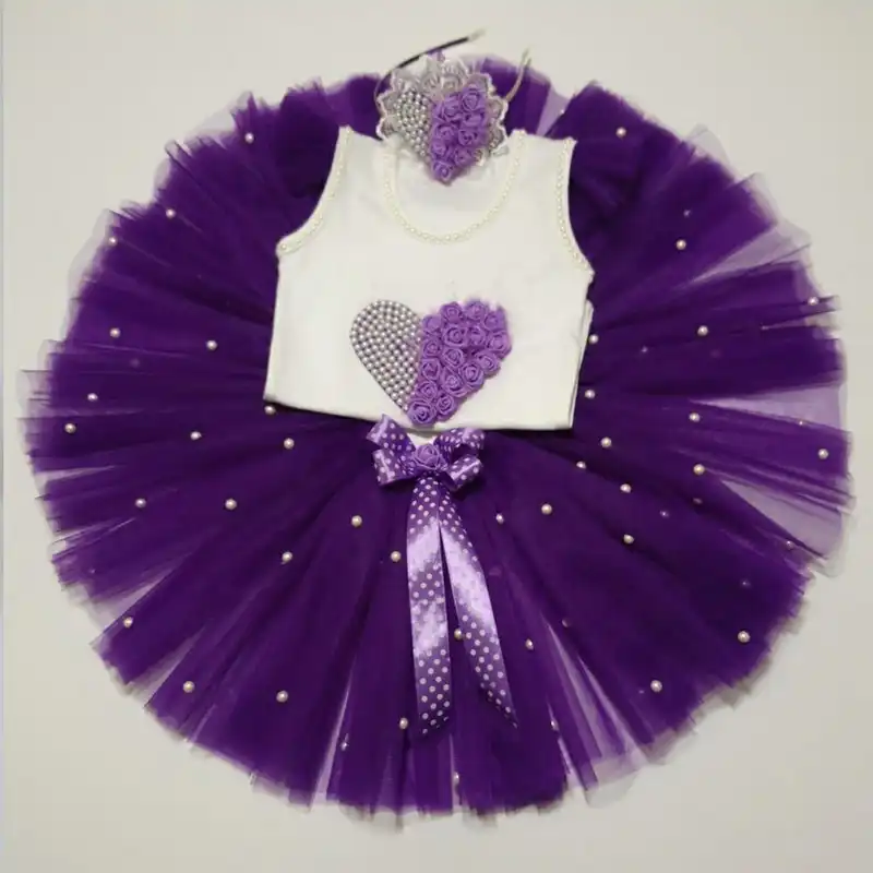 ست 3 تکه لباس دخترانه مدل قلب