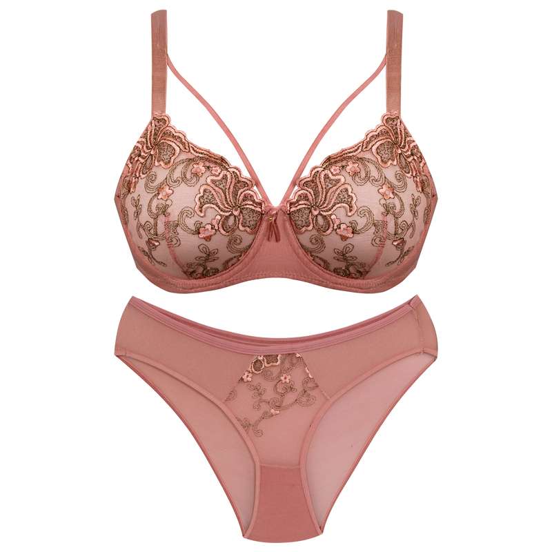 ست شورت و سوتین زنانه کارنا رز مدل گیپور کد 3374 رنگ گلبهی