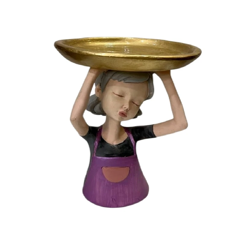  استند رومیزی تزیینی طرح دختر سینی بدست