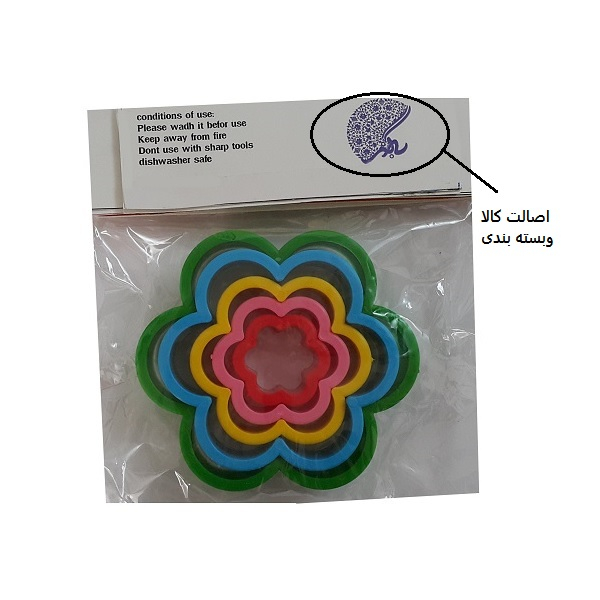 کاتر شیرینی پزی به گز مدل گل 6 پر مجموعه 5 عددی