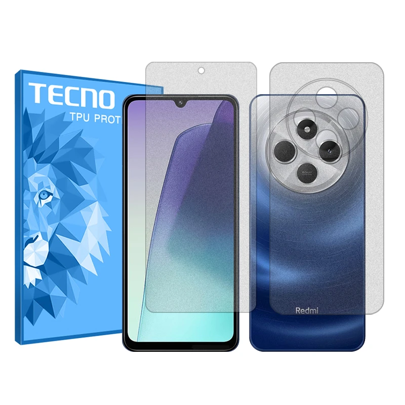 محافظ صفحه نمایش مات تکنو مدل Resistant مناسب برای گوشی موبایل شیائومی Redmi 14C به همراه محافظ پشت گوشی 