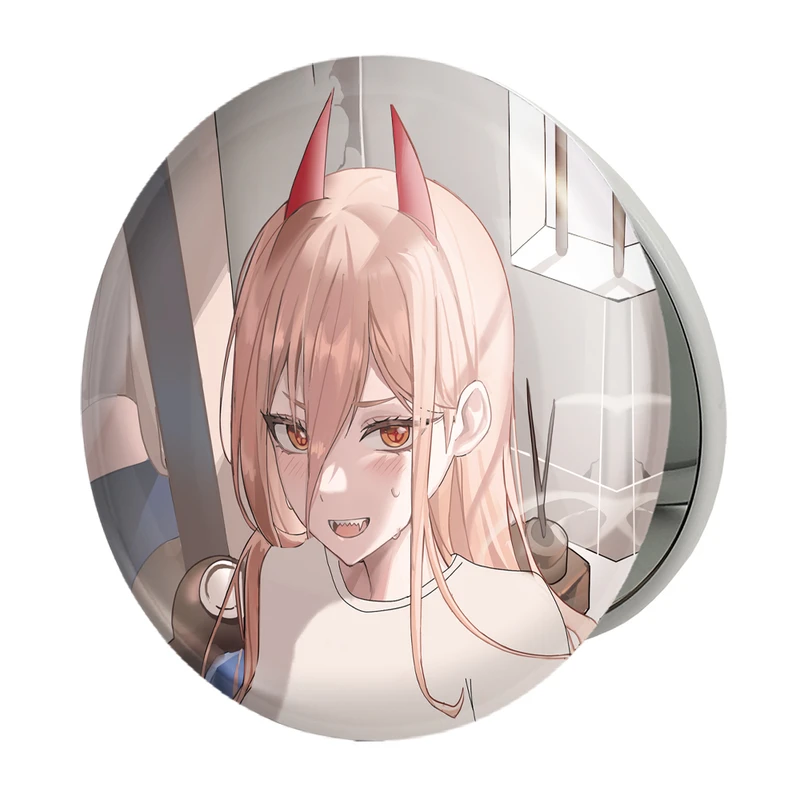 آینه جیبی خندالو طرح پاور انیمه مرد اره ای Chainsaw Man مدل تاشو کد 23176 