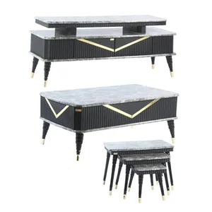 میز پذیرایی مدل رونیک کد 22 مجموعه 4 عددی به همراه  میز تلویزیون