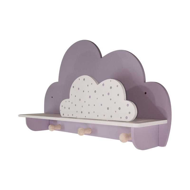 شلف دیواری اتاق کودک طرح ابر مدل MKids52-Lilac