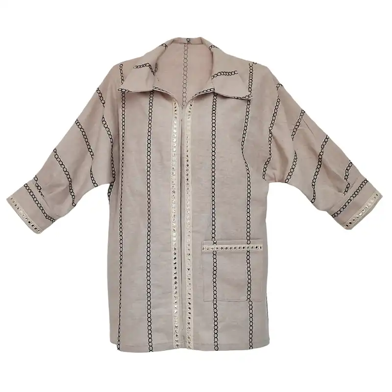 مانتو زنانه مدل سوزن دوزی پولک دار