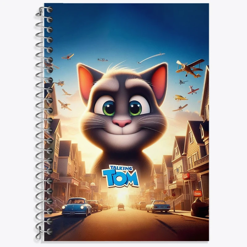 دفتر زبان 50 برگ خندالو مدل سه خط طرح My Talking Tom کد F2222