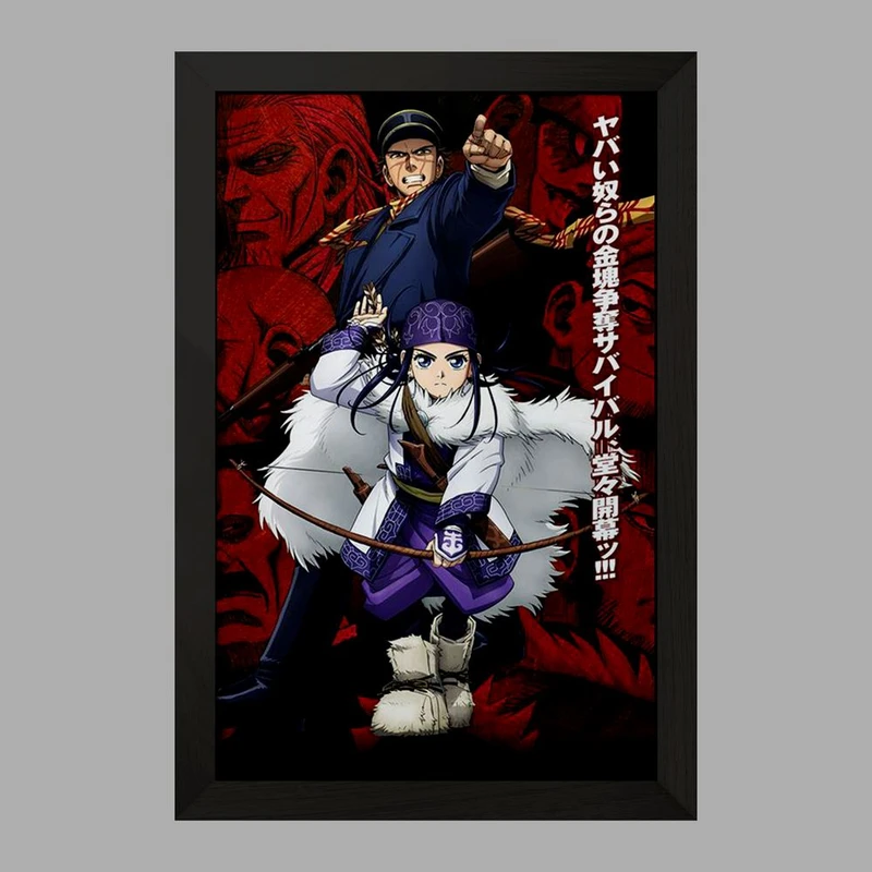 تابلو خندالو مدل سایچی و اسیرپا انیمه کامویی طلایی Golden Kamuy کد 23719