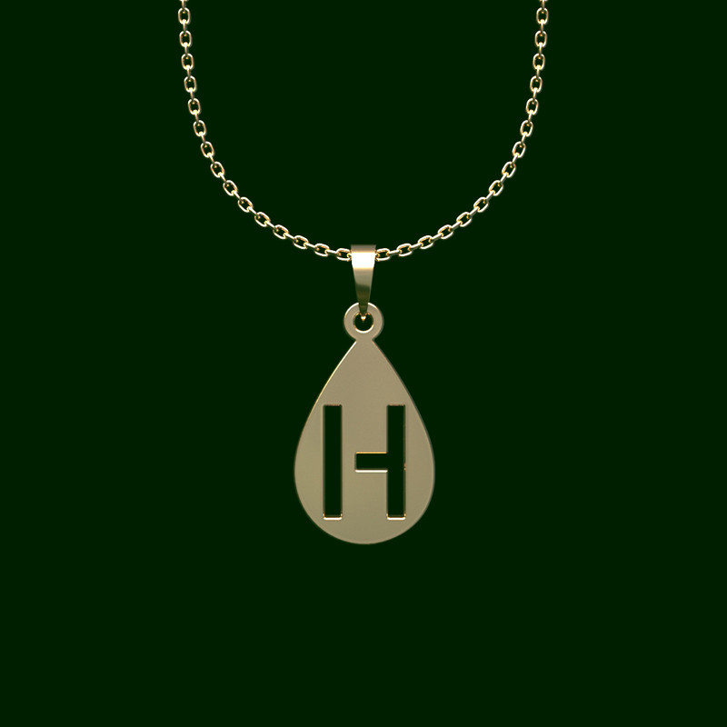 گردنبند طلا 18 عیار زنانه مدوپد مدل حرف H کد PP2-1-1246