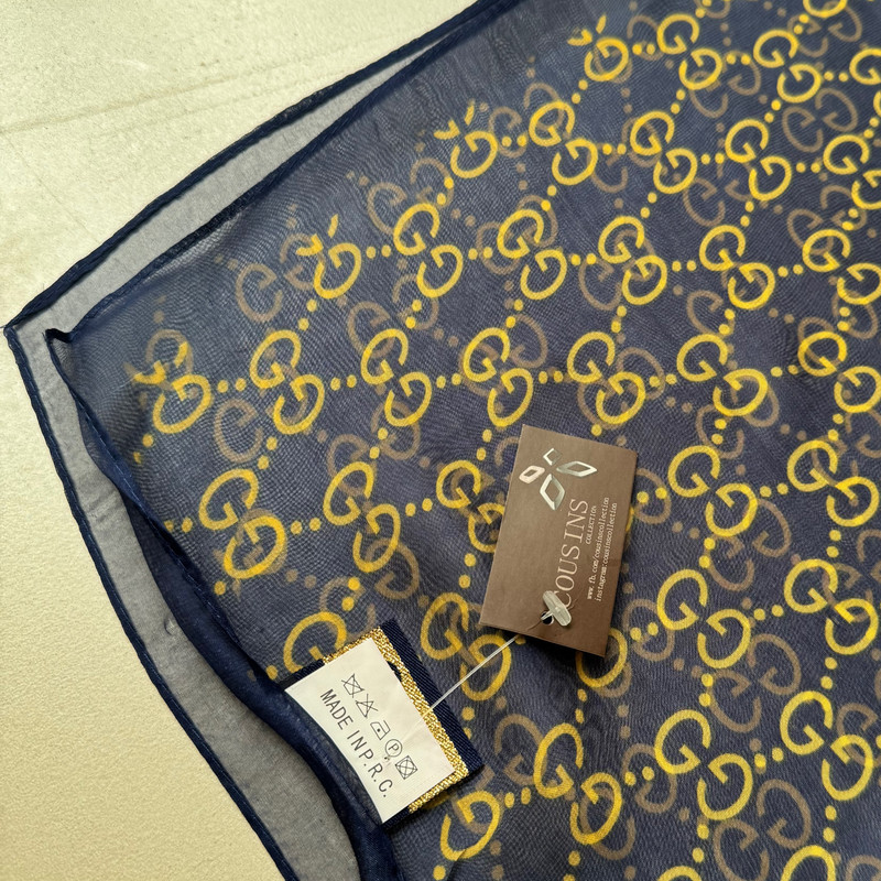 روسری زنانه مدل حریر ابرشیم زنجیری مجلسی کد 4